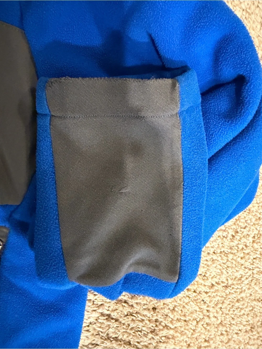 The North Face Kids Royal Blue Zip-Up Hoodie with Gray Chest Pocket
